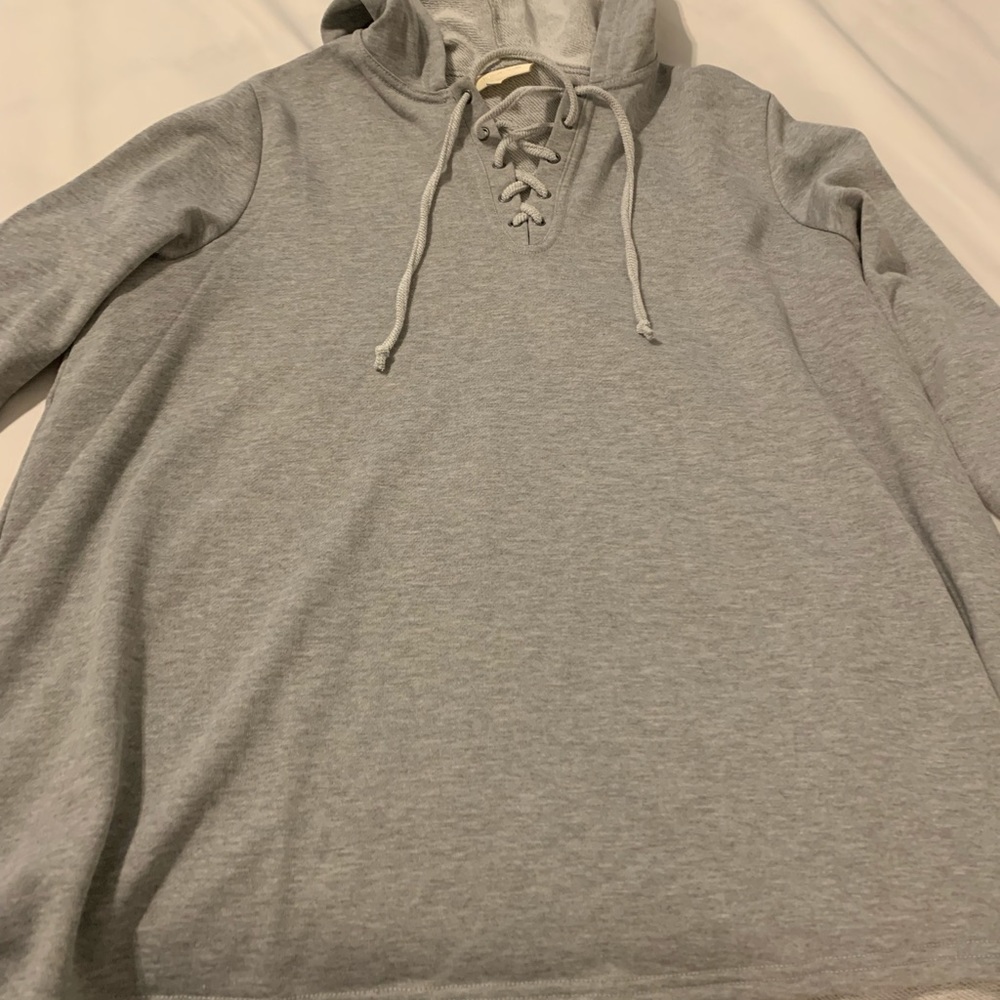Modcloth hoodie with lace-up neck detail